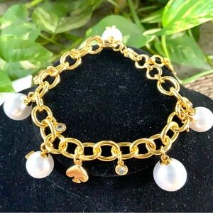 Kate Spade Gold Chunky  Bracelet with Pearl Charms